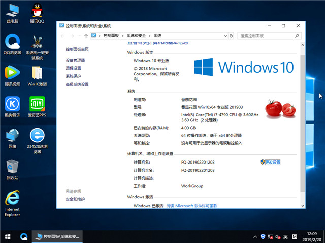 ѻ԰ Win10 x641803רҵ棩v2019.03