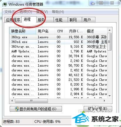 点击进程 win10系统桌面无响应的解决方法